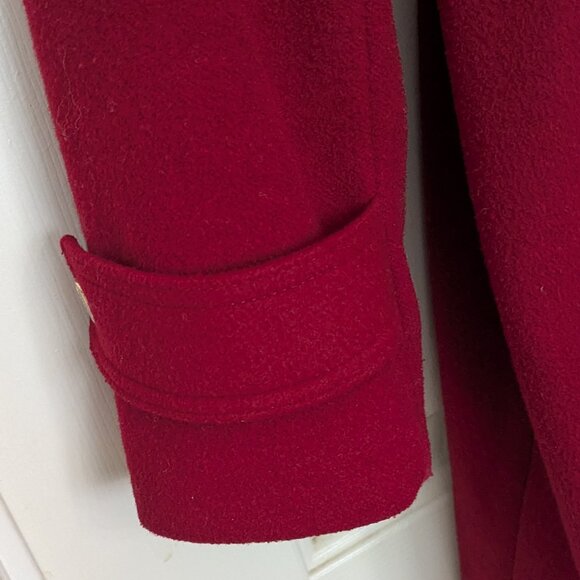 Michael Kors Women's Asymmetrical Belted Wool Blend 3/4 Coat Size PL Red . - Picture 7 of 12